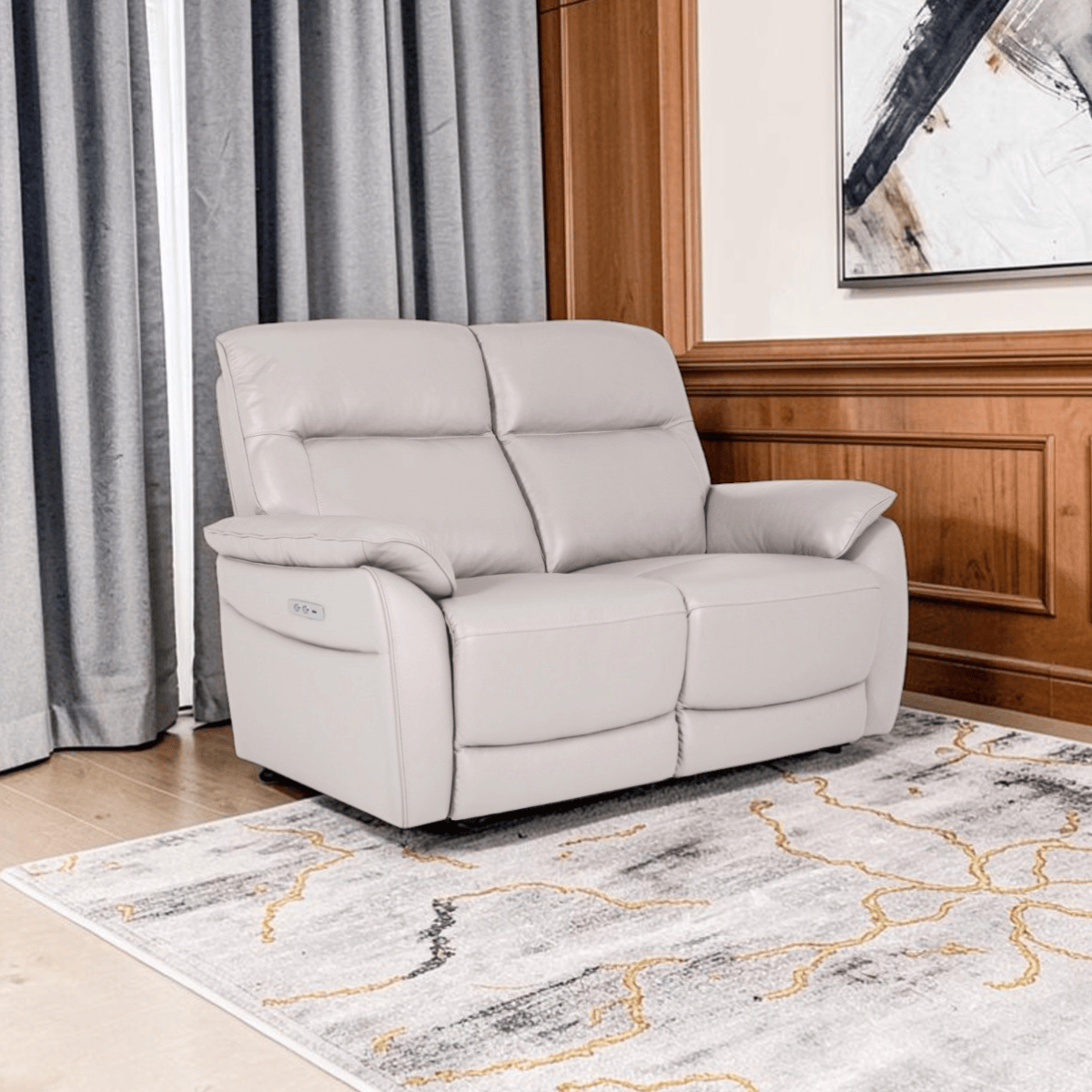 Vida Living Upholstery 2 Seater Sofa Vida Nerano 2 Seater Power Reclining Sofa Cashmere
