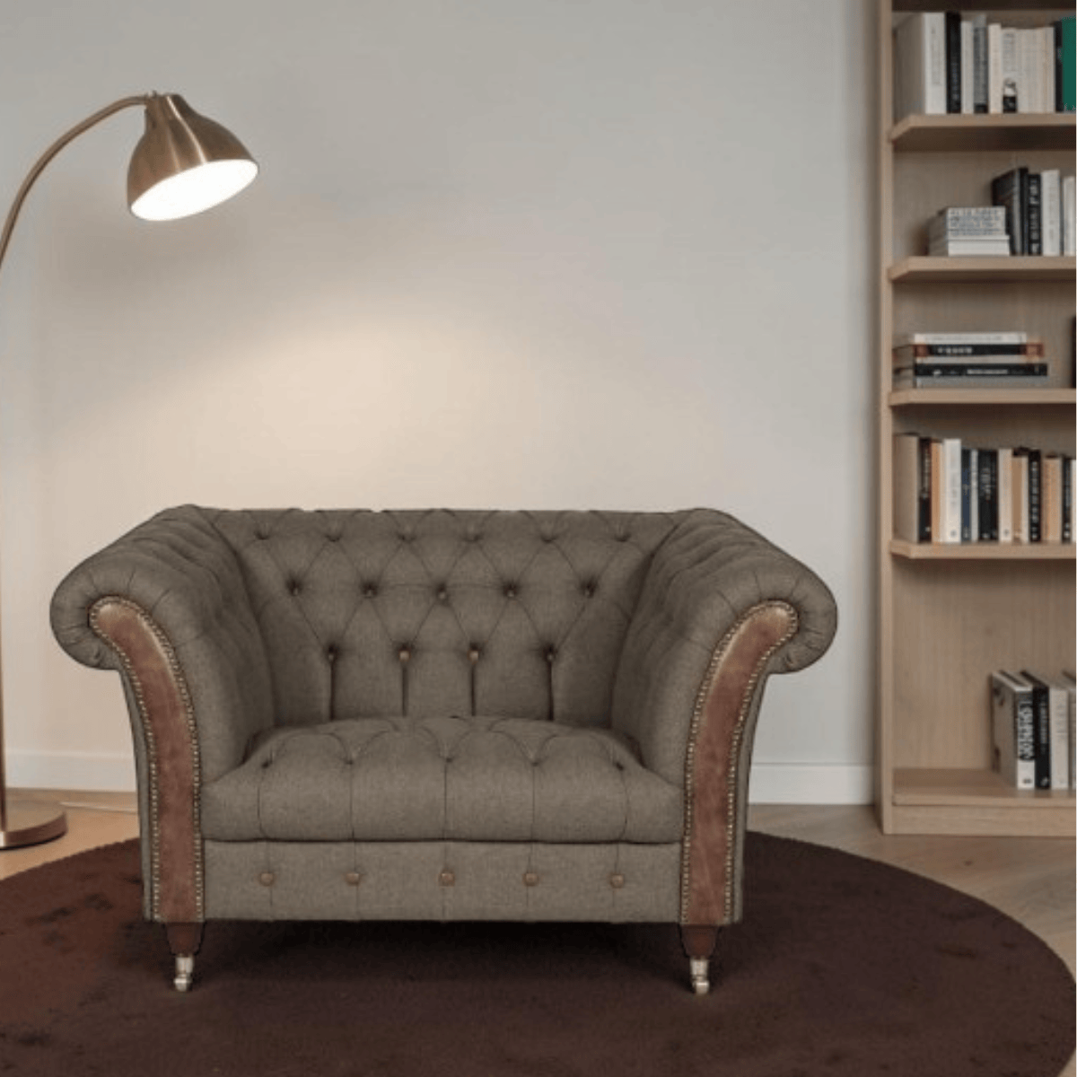 Vintage Sofa Company Chesterfield Sofa Vintage Sofa Chesterfield Club Small 2 Seater Sofa in Moreland Harris Tweed