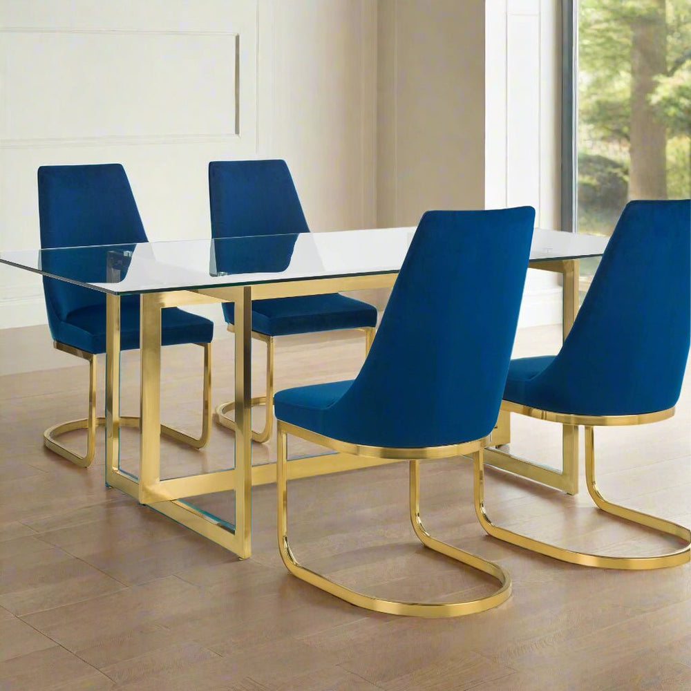 Julian Bowen Dining Chairs Vittoria Cantilever Dining Chairs - Blue - Sold in pairs