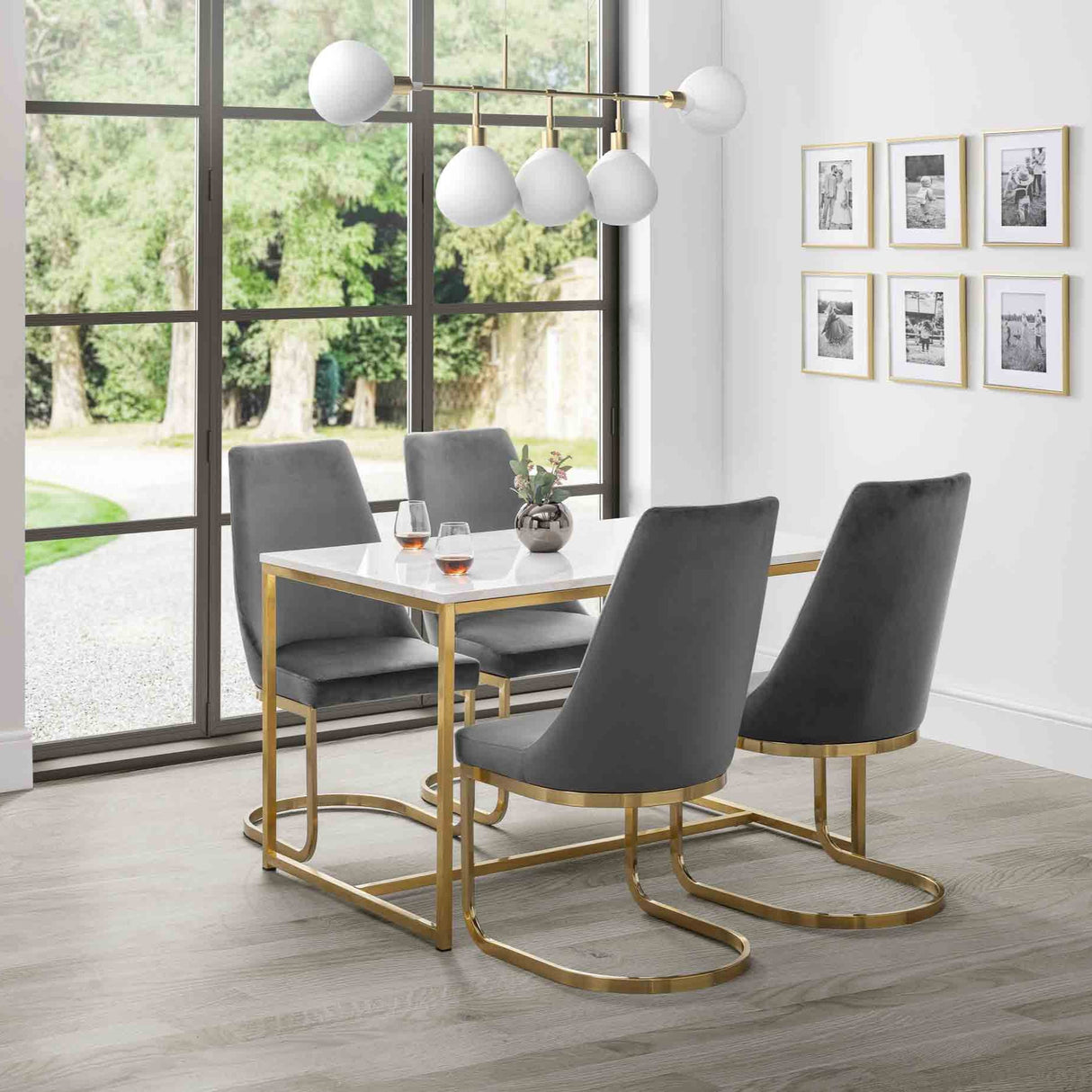 Julian Bowen Dining Chairs Vittoria Cantilever Dining Chairs - Grey - Sold in pairs