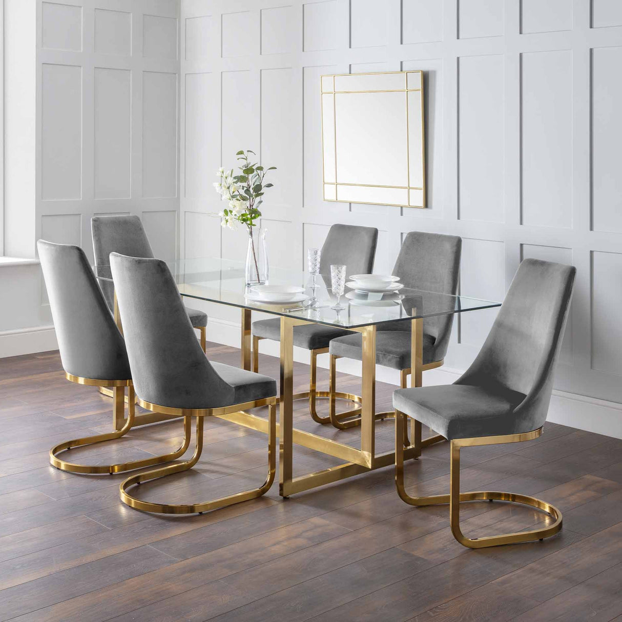 Julian Bowen Dining Chairs Vittoria Cantilever Dining Chairs - Grey - Sold in pairs