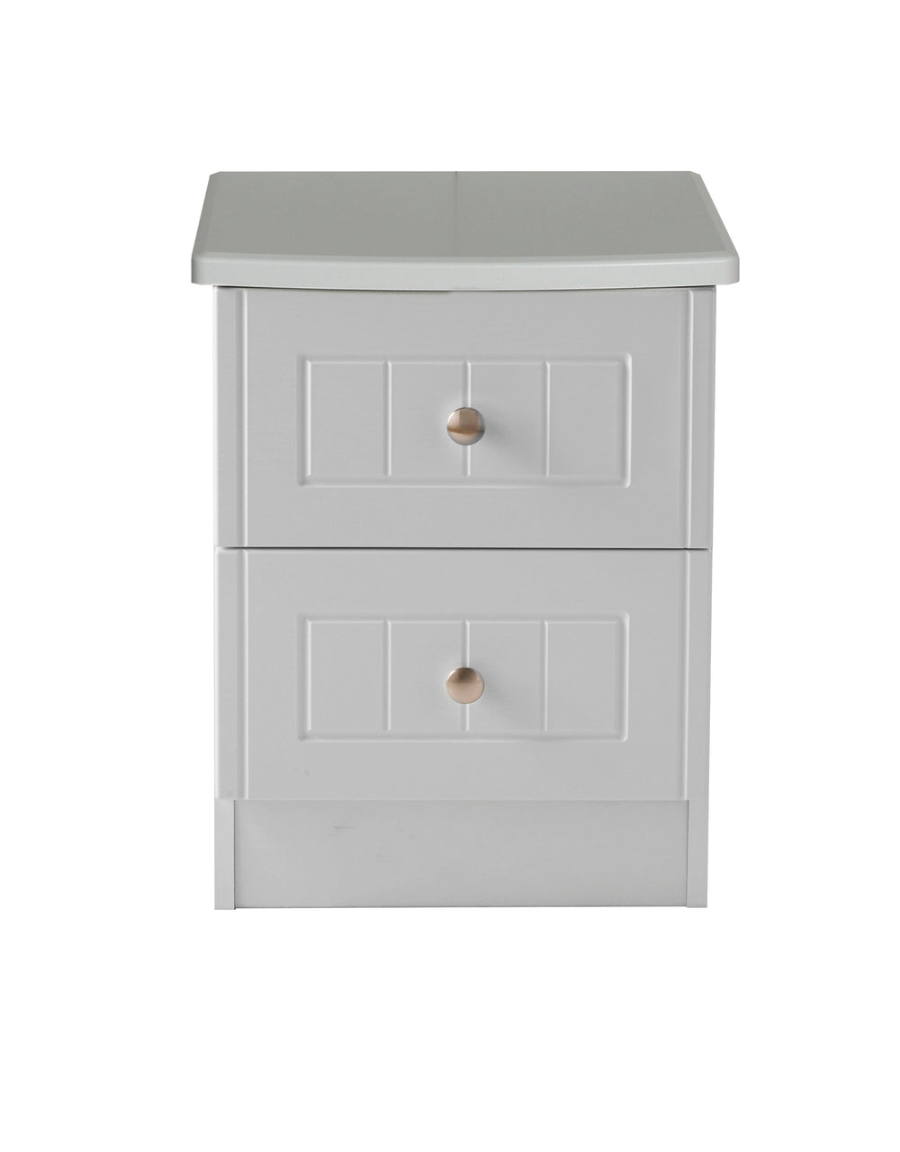 Welcome Furniture Bedside Table Warwick 2 Drawer Bedside Locker Cream and Oak WAR005