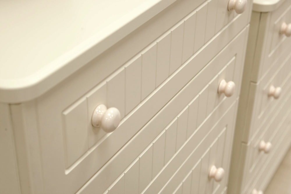 Welcome Furniture Bedside Table Warwick 2 Drawer Bedside Locker Cream and Oak WAR005