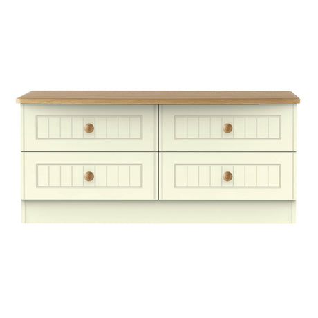 Welcome Furniture Bed Box Drawers DefaultTitle Warwick 4 Drawer Bed Box Cream and Oak WAR036
