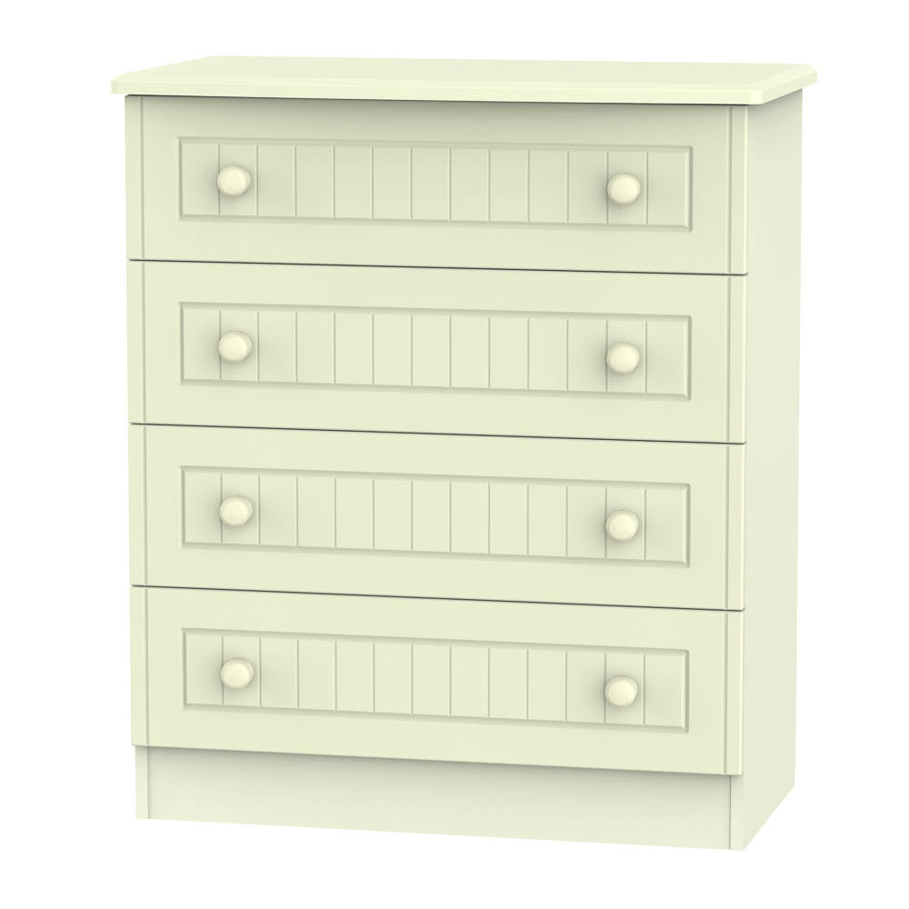 Welcome Furniture Chest of Drawers DefaultTitle Warwick 4 Drawer Chest of Drawers Cream WAR011