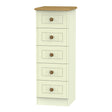 Welcome Furniture Bedside Table DefaultTitle Warwick 5 Drawer Bedside Locker Cream and Oak WAR003