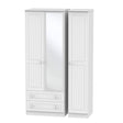 Welcome Furniture Wardrobe DefaultTitle Warwick Triple 2 Drawer Mirror Wardrobe White WAR132