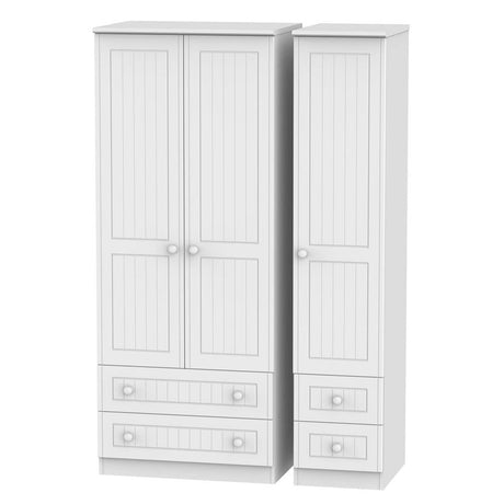 Welcome Furniture Wardrobe DefaultTitle Warwick Triple 2 Drawer plus Drawer Wardrobe White WAR151
