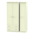 Welcome Furniture Wardrobe DefaultTitle Warwick Triple 2 Drawer Wardrobe Cream WAR131