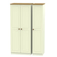 Welcome Furniture Wardrobe DefaultTitle Warwick Triple Plain Wardrobe Cream and Oak WAR130