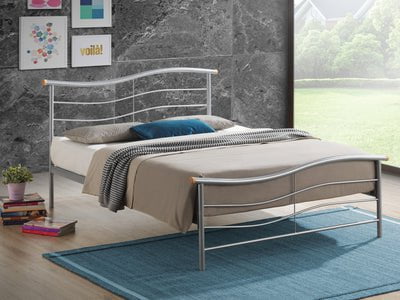 Time Living Bed Frame Waverley Silver Metal Bed Frame