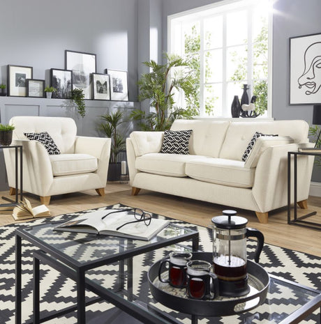 Jameson Sofa and Chair in contemporary lounge by Lebus Upholstery