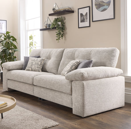 Megan 4 seater Sofa in Oatmeal Colour by Lebus Upholstery