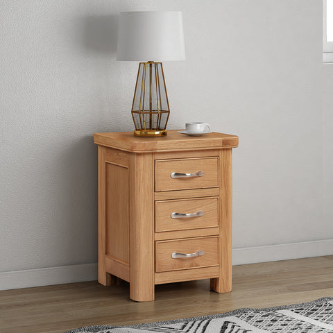 Chatterton Oak Bedside with 3 Drawers