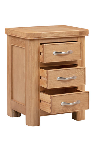 Chatterton Oak Bedside with 3 Drawers