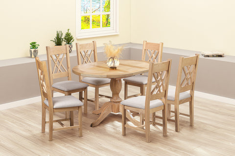 Chatterton Oak 100/135 Round Extending Dining Table