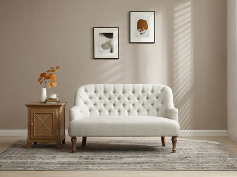 Bianca Cream Linen 2 Seater Sofa