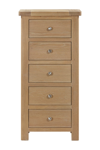 Foxley Oak 5 Drawer Tall Chest