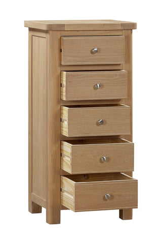 Foxley Oak 5 Drawer Tall Chest