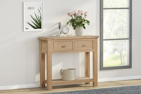 Foxley Oak Console Table with 2 Drawers