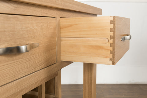 Valeswood Open Sideboard with Wine Rack