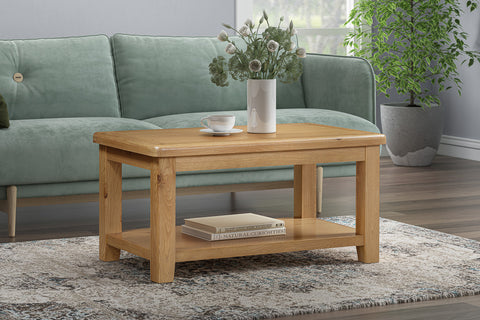 Kingston Oak Coffee Table with Shelf