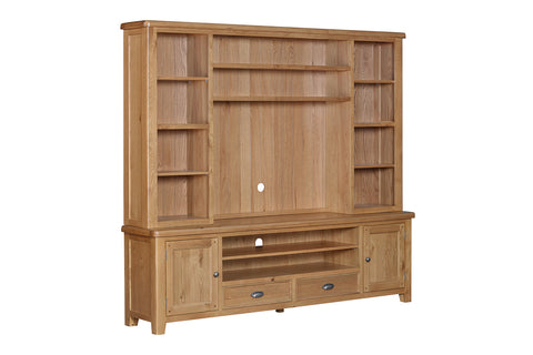 Kingston Oak Media Bookcase for XL Tv Unit