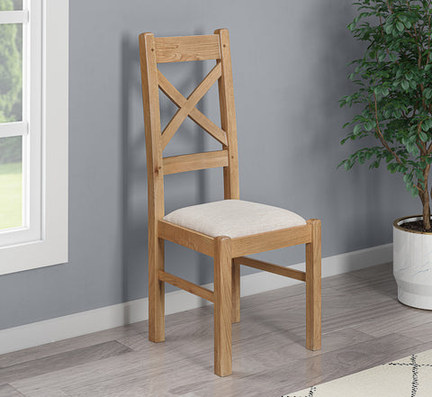 Kingston Oak Pair of Cross Back Dining Chair