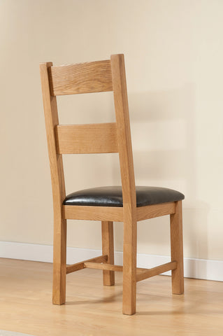 Shrewton Pair of Rustic Chairs - PU Seat Pad