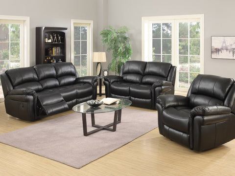 Farnham Annaghmore Black Leather Air 3 Seater Sofa