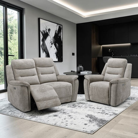 Lebus New York power recliner chair fully reclined position with touch button control