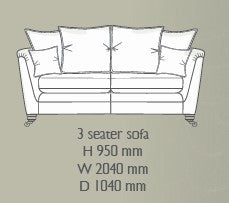 Darwin 3 Seater Pillow Back Sofa by Alstons