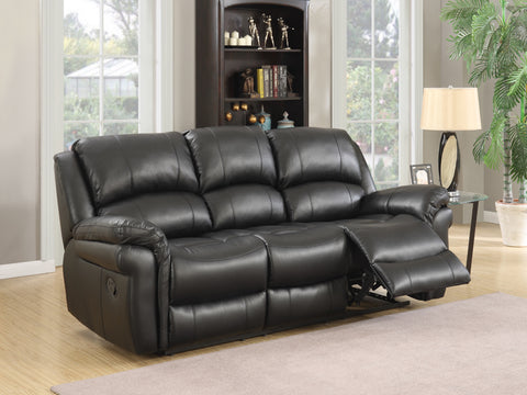 Farnham Annaghmore Black Leather Air 3 Seater Sofa