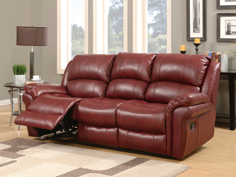 Farnham Annaghmore Burgundy Leather Air 3 Seater Sofa