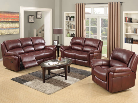 Farnham Annaghmore Burgundy Leather Air 3 Seater Sofa