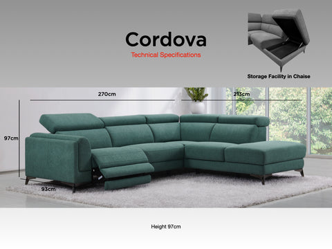 Cordova Blue Corner Suite - Left Hand Facing