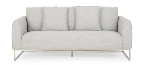 Grey 3 Seater Sofa with Aluminium Legs