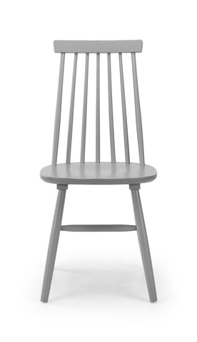 Alassio Spindle Back Dining Chairs - Grey - Sold in pairs