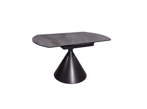 Alonso 135cm Ceramic Matt Grey Round Extending Dining Table