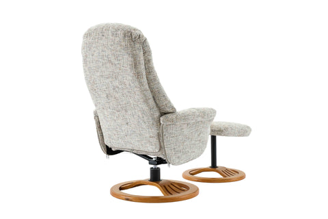 Aruba Fabric Manual Recliner Swivel Chair and Foot Stool -GFA