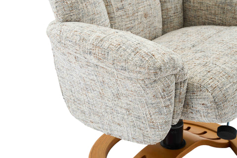 Aruba Fabric Manual Recliner Swivel Chair and Foot Stool -GFA