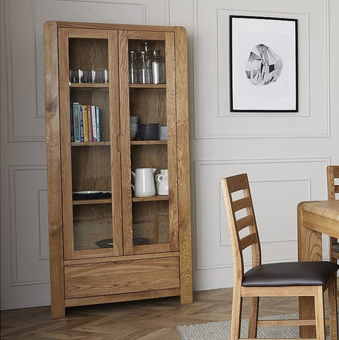 Bergen Oak Large Sideboard and Display Cabinet Bundle