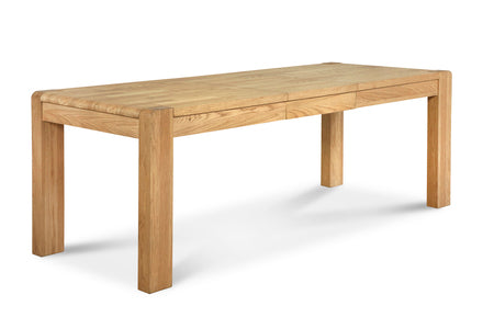 Bergen Large Oak Ext Table Dining Bundle, Seats in Victoria Linen Fabric