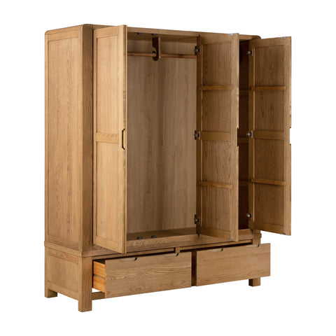 Bergen Oak Triple Wardrobe Bundle