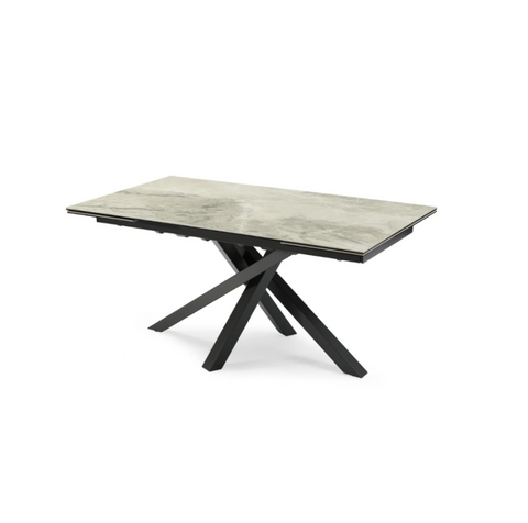 Brando Gloss Ceramic Pull-Out Extending Dining Table Grey 160 to 240cm