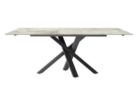 Brando Gloss Ceramic Pull-Out Extending Dining Table Grey 160 to 240cm