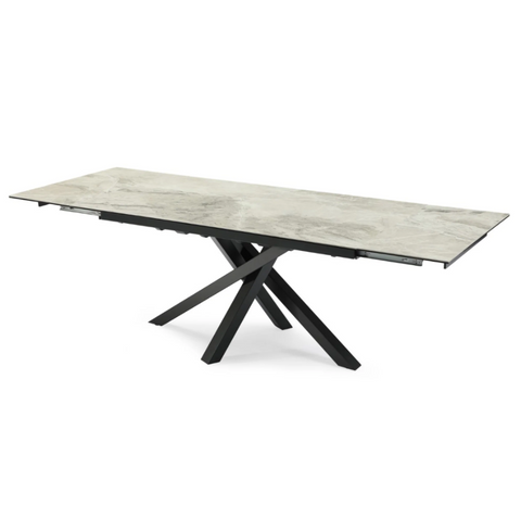 Brando Gloss Ceramic Pull-Out Extending Dining Table Grey 160 to 240cm