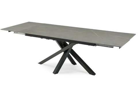 Brando Matt Ceramic Pull-Out Extending Dining Table Grey 160 to 240cm