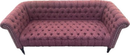 Button Back Chesterfield Sofa - Wine