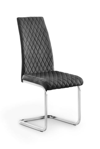 Calabria Velvet Cantilever Chairs - Grey - Sold in fours
